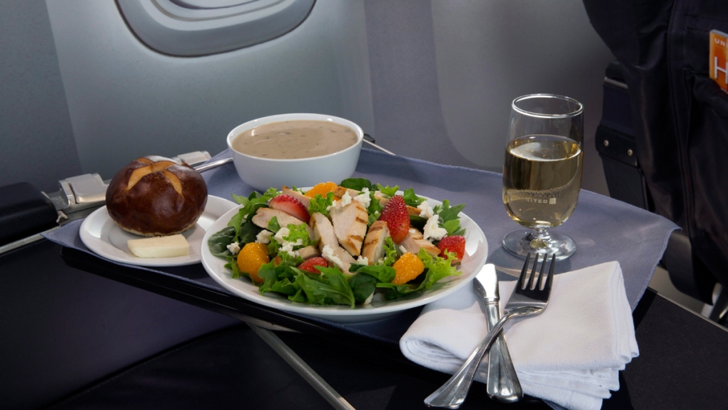 Food aboard an airplane
