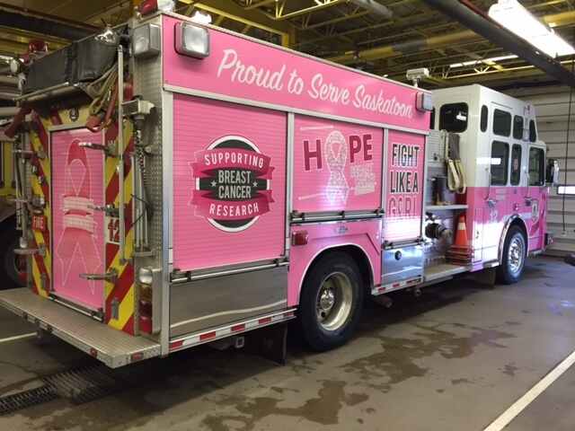 The Saskatoon Fire Department's pink fire truck