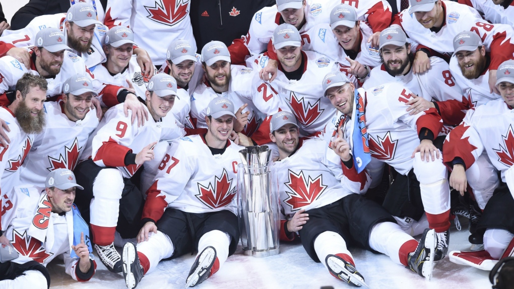 Team Canada celebrates World Cup of Hockey win