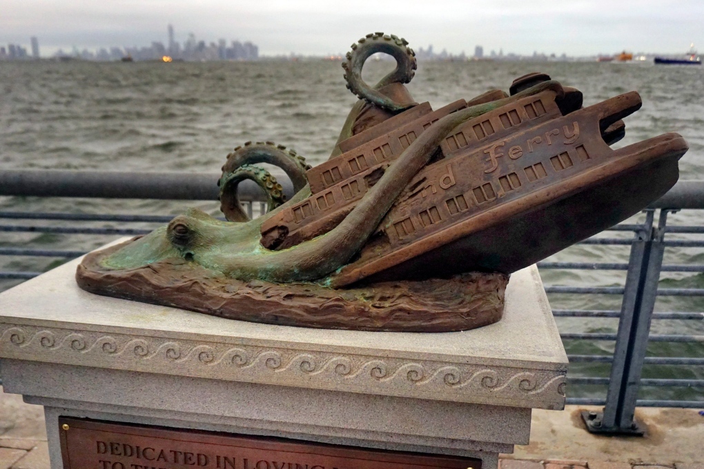 memorial for giant octopus attack on ferry