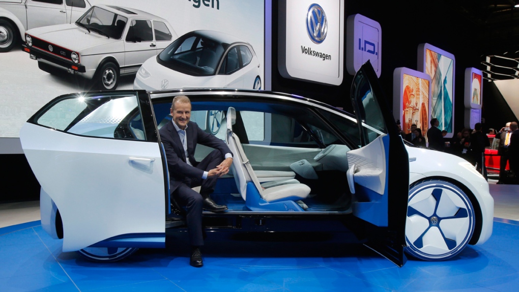 Volkswagen electric car at the Paris Motor Show