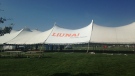 The tent is up for the LaSalle Craft Beer Festival in LaSalle, Ont. (Courtesy VollmerRecComplex / Twitter)