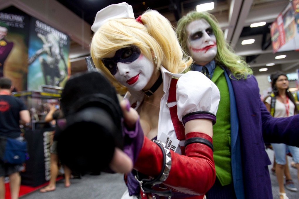 Clown themed villains Harley Quinn and Joker
