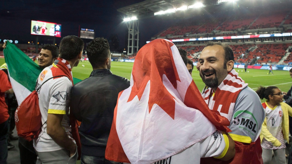 Syrian refugees at Toronto FC game