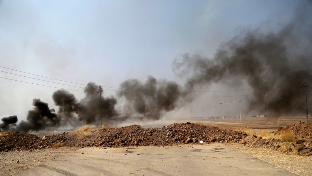 After an airstrike near Mosul, Iraq