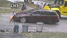 Rebecca Hillier, 10, is nearly hit by a car as she crosses her home street on Sept. 29. (CTV Toronto)