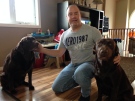 Windsor police Const. Sean Patterson with his two dogs in Windsor, Ont., on Friday, Oct. 21, 2016. (Chris Campbell / CTV Windsor)