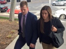 Ben Johnson and his wife arrive for his sentence at Superior Court in Windsor, Ont., on Tuesday, Oct. 25, 2016. (Sacha Long / CTV Windsor)