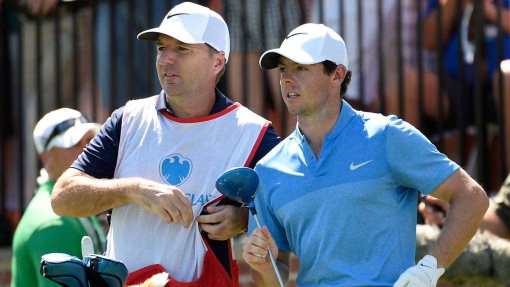 Rory McIlroy and his caddy, J. P. Fitzgerald