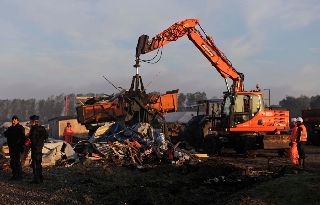 Calais migrant camp being demolished