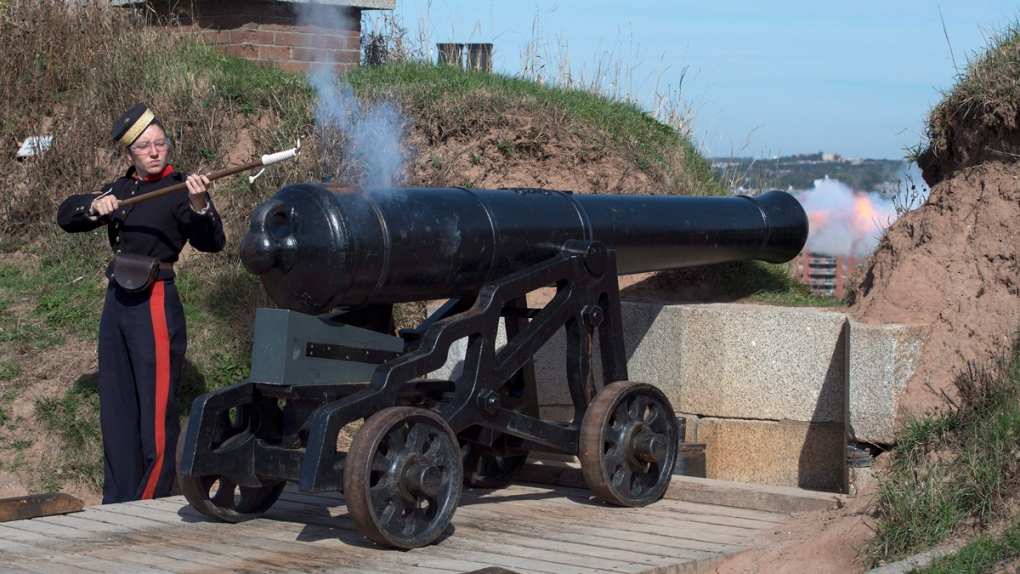 Firing the noon gun at the Halifax Citadel