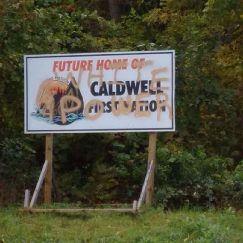 Caldwell First Nation vandalism