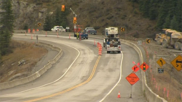 Rock slide, highway closure, Trans-Canada Highway,