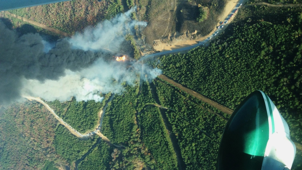 Fire along the Colonial Pipeline in Shelby County