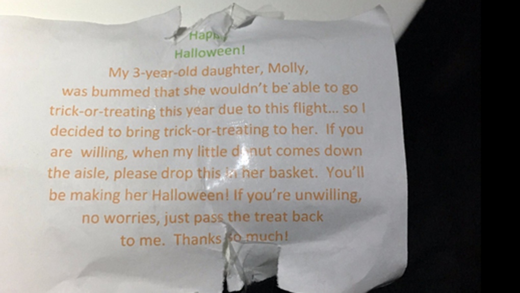 The note shared with passengers 