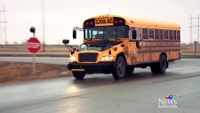 A school bus in Saskatoon
