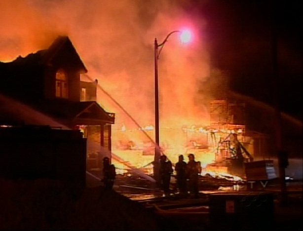 The flames were so intense, residents said the whole street was lit up by a glowing, orange sky.
