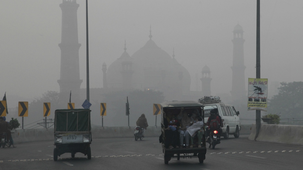 Smog engulfs a neighbourhood in Pakistan