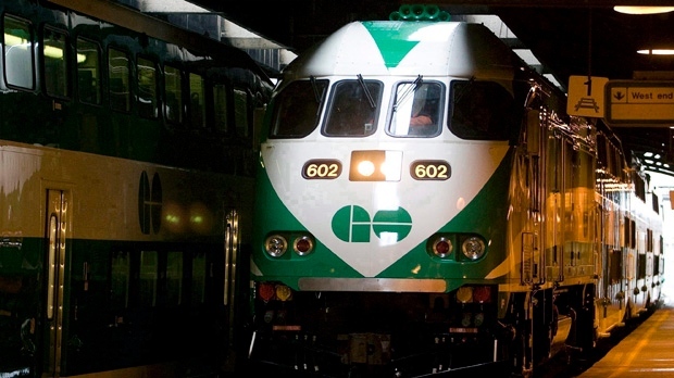 A GO Transit train in Toronto