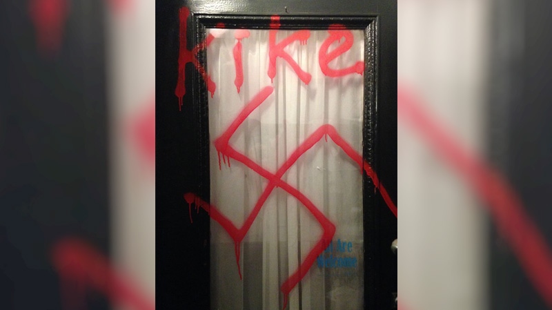 anti-Semitic graffiti, swastika