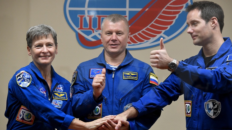 Astronauts from U.S., Russia and France