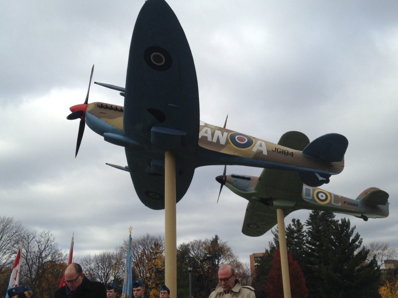 New signs unveiled in Jackson Park on Sunday, November 20th, 2016 pay tribute to the role of Canadian airmen in WW2.
(Stefanie Masotti / CTV Windsor)
