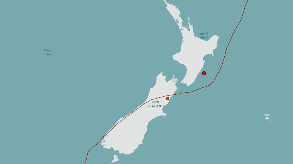 Map of New Zealand earthquake location