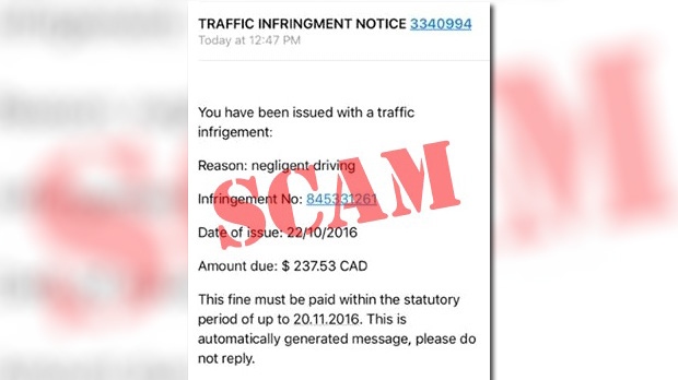 Police say they never issue traffic fines via emai