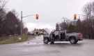 One person  has been killed in a crash on Vanneck Road at Egremont Drive just outside the northwest corner of London on Saturday, November 26th, 2016.
(Gerry Dewan / CTV News)