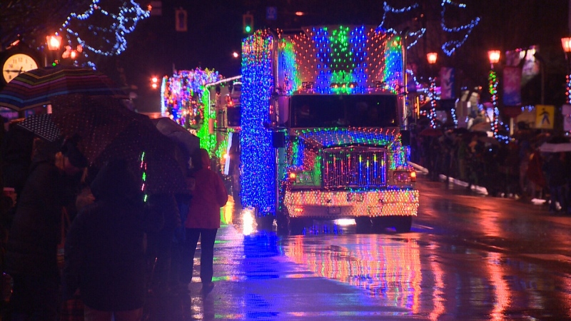 80 commercial trucks decked out in lights spread Christmas cheer throughout Greater Victoria for the annual Truck Light Convoy: Dec. 3, 2016 (CTV Vancouver Island)