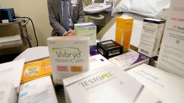 A display of medicine for impotence and for sexual problems. (AP Photo/Gregory Bull)