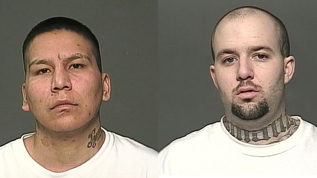 James Andrew Jewel is pictured here on the right, and Michael Taylor Fless is pictured on the left. (Source: Winnipeg police)