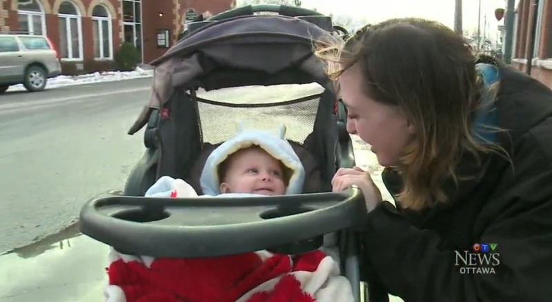 In an interview with CTV Ottawa last week, 24-year-old Jennifer Lowe said she was walking on Clothier Street in Kemptville when a black sedan coming out of a parking lot struck the stroller and left the scene.