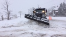 A plow cleans a road in the Southern Georgian Bay area. (CTV Barrie)