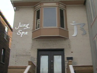 The accused are alleged to have used some of their allegedly ill-gotten gains to open this spa on Danforth Ave.