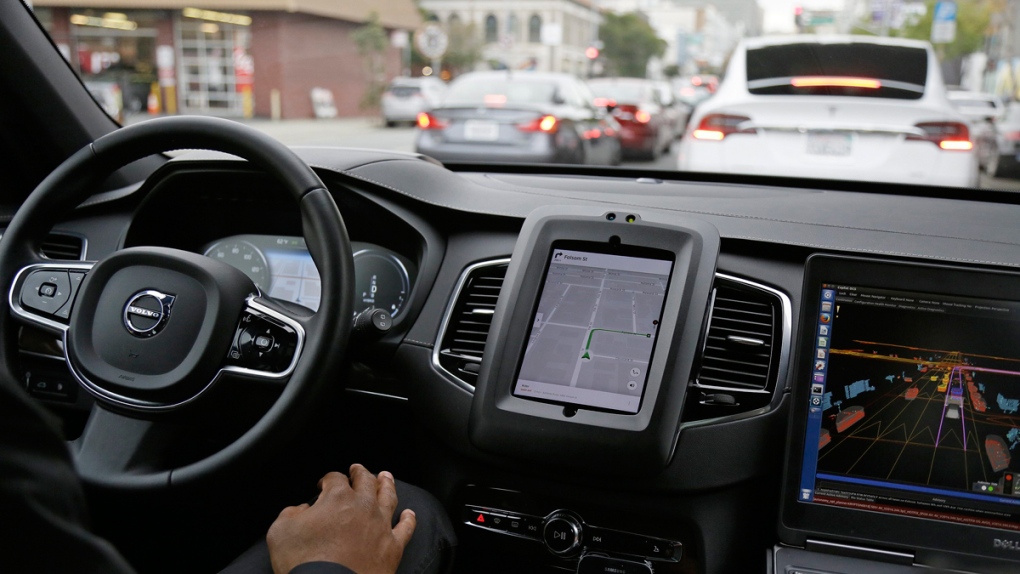 Uber driverless car in San Francisco