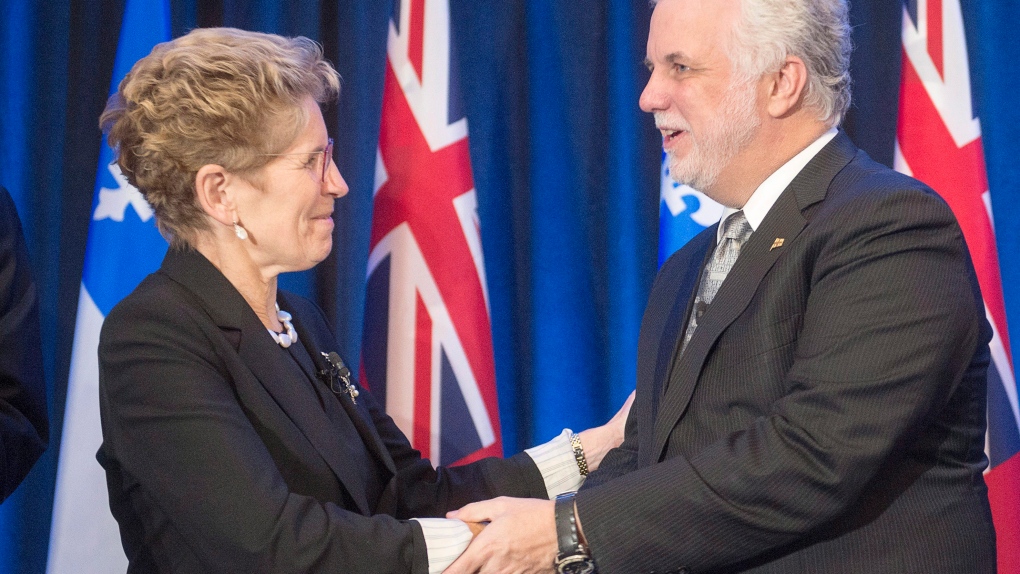 Ontario Premier Kathleen Wynne and Quebec Premier 