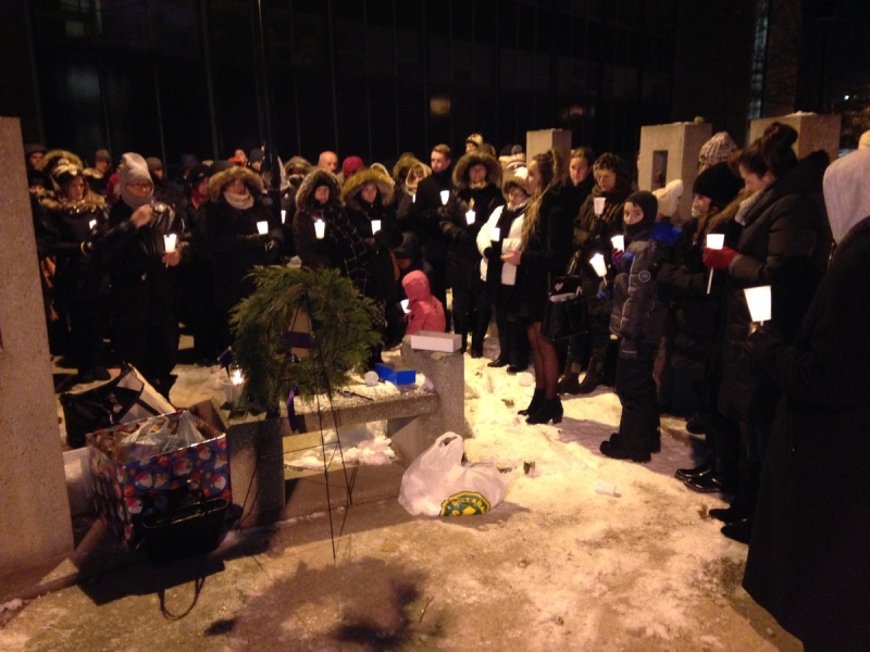 Friends and family gathered at the University of Windsor to remember Dr. Elena Fric-Shamji in Windsor, Ont., on Thursday, Dec. 15, 2016. (Chris Campbell / CTV Windsor) 