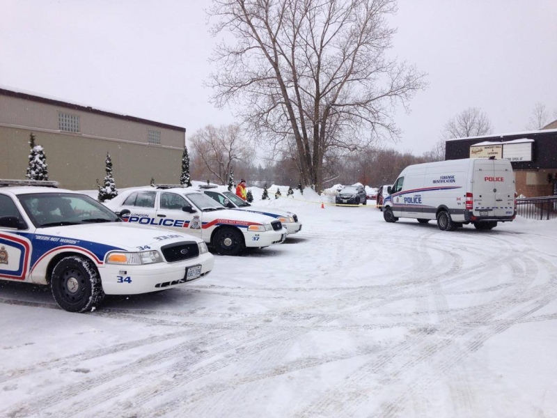 London police, including forensics, is on scene of a homicide in southeast London, Ont, on Sunday, Dec. 18, 2016. (Natalie Quinlan / CTV London)