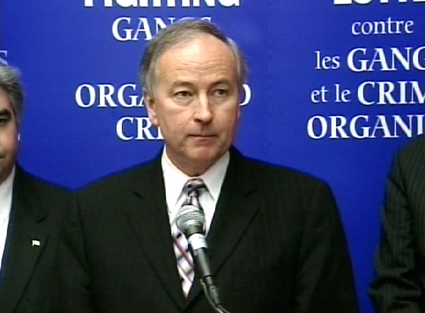 Federal Justice Minister Rob Nicholson unveils the new legislation during a press conference in Ottawa, Thursday, Feb. 26, 2009.