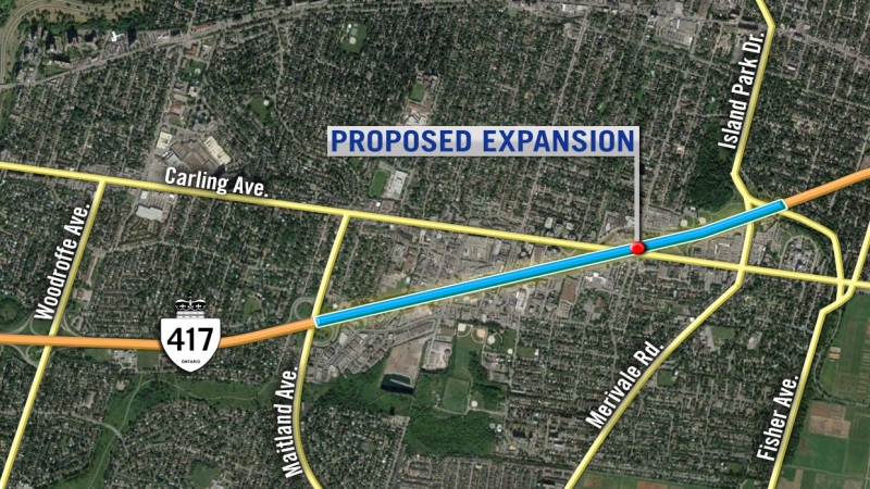The project involves widening Hwy. 417 from six to eight lanes between Maitland Avenue and Island Park Drive.