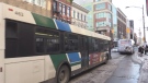 An LTC bus passes through downtown London, in this file photo. (CTV London)
