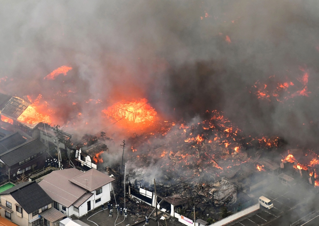 Fire in Itoigawa, Japan