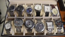 A dozen watches recovered as part of "Project Prybar" are shown in a Toronto police handout photo.