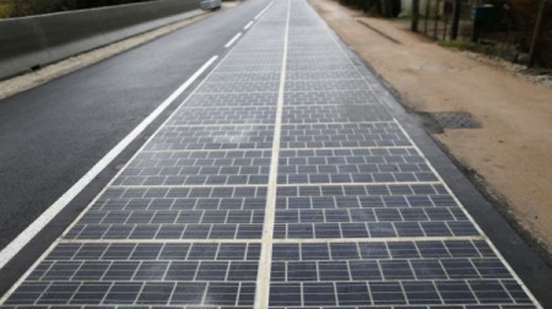 Solar panel road