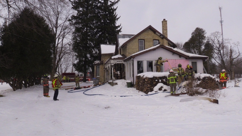 Firefighters on the scene at a Wingham-area house that was gutted by heavy smoke on Friday, Dec. 23, 2016.
(Scott Miller / CTV London)