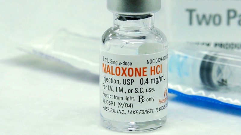 A vial of Naloxone, which can be used to block the potentially fatal effects of an opioid overdose, is shown Friday, Oct. 7, 2016, at an outpatient pharmacy at the University of Washington. (AP Photo / Ted S. Warren)