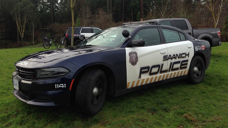 A Saanich police cruiser is seen in Gorge Park, Wednesday, Dec. 28, 2016. (CTV Vancouver Island)