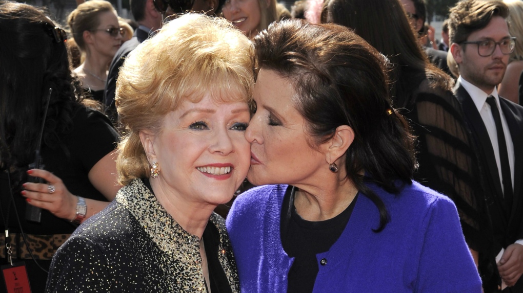 Debbie Reynolds, left, and Carrie Fisher