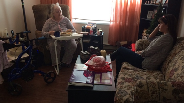 Linda Blair said home care workers have failed to show up to help her 75-year-old mom, Dru Landers, eight times since Dec. 24. (Josh Crabb/CTV Winnipeg)